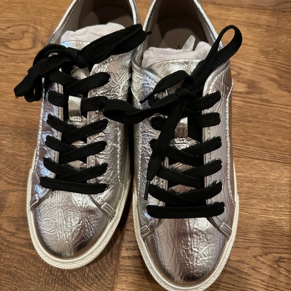 All Saints Stylish Silver Women's Sneakers - Picture 1 of 4
